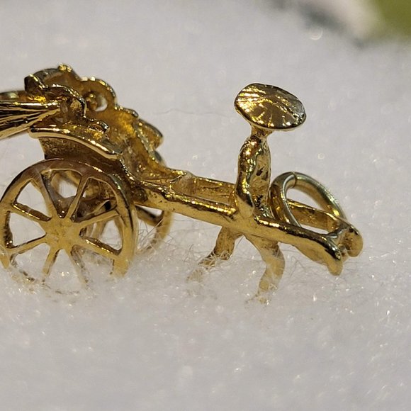 14K Gold Rickshaw Pendant - Picture 3 of 10
